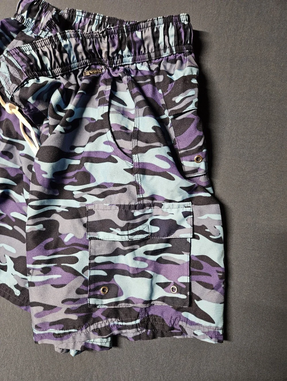 2(X)IST Men's Camo Swim Shorts XL Multicolor Mesh Lined Drawstring Waist